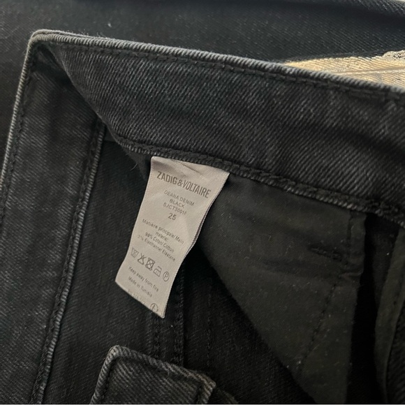 Zadig & Voltaire Deana straight mid-rise stretch-denim jeans- Size 25; Like New - Picture 9 of 12
